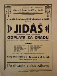 Dobeš, Hasiči, Jidáš - plakát, 1926