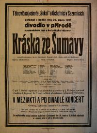Sezemice, Ochotníci, Sokol, Kráska ze Šumavy - plakát, 1925
