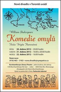 Toronto, Nové divadlo, Komedie omylů - plakát, 2012