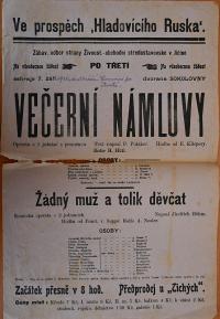 Jičín, Živnostensko-obchodnická strana, Večerní námluvy - Žádný muž a tolik děvčat - plakát, 1921