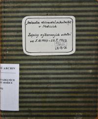 Hořice, JDO, Kniha protokolů, 1913 - 1922