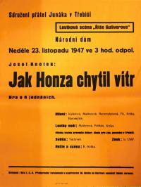 Třebíč, Sdružení přátel Junáka, Jak Honza chytil vítr - plakát, 1947