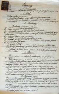 Třebíč, Tyl, spolkové stanovy, 1924