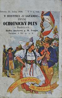 Budětice, OS Probuzení, Ochotnický ples – plakát, 1928