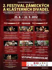 II. festival zámeckých a klášterních divadel Pardubického a Královéhradeckého kraje - plakát, program, 2012