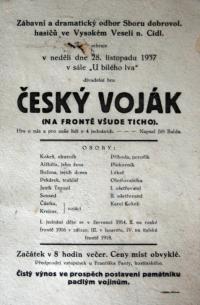 Vysoké Veselí, Hasiči, Český voják - plakát, 1937