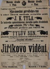 Plzeň, SDO Tyl, Jiříkovo vidění – plakát, 1883