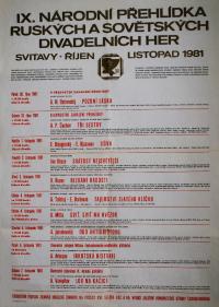 Svitavy, NP ruských a sovětských divadelních her, plakát, 1981