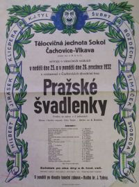 Čachovice, Sokol, plakát Pražské švadlenky, 1932