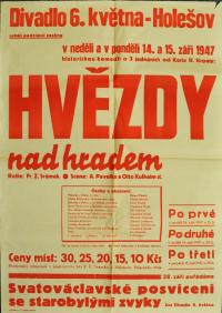 Holešov, Divadlo 6. května, Hvězdy nad hradem - plakát, 1947