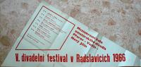 Radslavice, 5. div. festival - meziokresní přehlídka - plakát, 1966