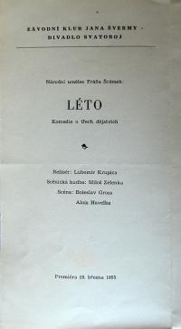 Brno, Svatoboj, Léto - program, 1955