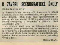 Scénografická škola SČDO 1976-1979