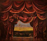 Netolice, opona, pohled na město, autor firma Fert, 1922