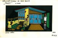 Brno, Dělnické divadlo, Petr Hlaváč návrh scény Past, 1977