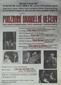 Kralupy nad Vltavou, Podzimní divadelní večery - plakát, 1977