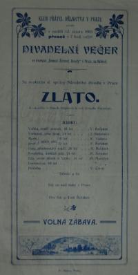Praha, Klub přátel dělnictva, Zlato - plakát, 1905