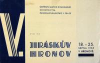 Jihlava, Klicpera, korespondence spolku, pozvánka na Jiráskův Hronov, 1935
