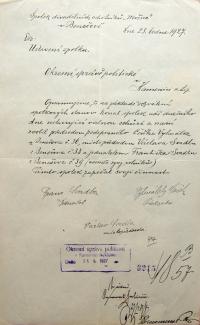 Benešov, Mošna, volba funkcionářů na valné hromadě, 1927