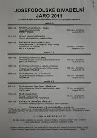 Josefův Důl, J. K. Tyl, Josefodolské divadelní jaro, Kukátko č. 1, 2011
