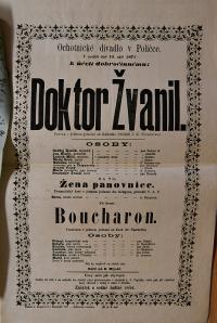 Polička, Ochotníci, Doktor Žvanil - Žena panovnice - Boucharon - plakát, 1871