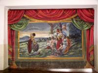 Oldřiš, orlovna, opona, příchod Čechů, nápis Kde domov můj, Jan Herynek, portál, 1929