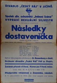 Jičín, Intimní scéna, Následky dostaveníčka - plakát, 1930