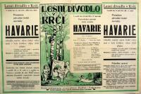 Praha, Blahníkúv soubor Tylův kroužek, Havarie - plakát, v Lesním divadle v Krči, 1931