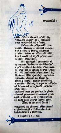 Mělník, Divadlo dětem, program, s. 5, 1988