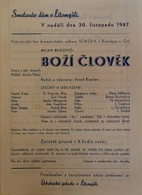 Brandýs nad Orlicí, Sokol, Boží člověk - plakát, 1947
