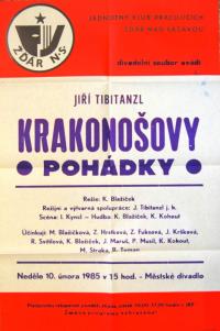 Žďár nad Sázavou, JKP, Krakonošovy pohádky - plakát, 1985