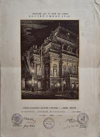 Hradec Králové, Klicpera, Dokumentace souboru, Diplom Ochotnického jara ve Lhotě pod Libčany, 1948