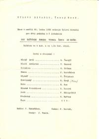 Český Brod, Tyl, Jak Kašpárek ferina vyhnal čerty ze mlýna - program, 1950