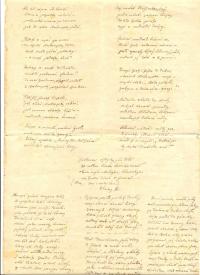 Vysoké n.J., Dopis K.V. Raise s přílohou básně pro živý obraz srazu rodáků 1885. Pověst o původu města Vysokého nad Jizerou.  Rkp 8 s.   