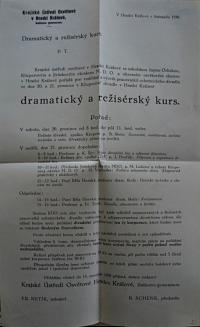 Pardubice, Spolek divadelních ochotníků, Korespondence, 1930