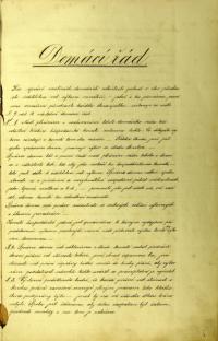 Kostelec nad Černými Lesy, SDO, Domácí řád, 1879