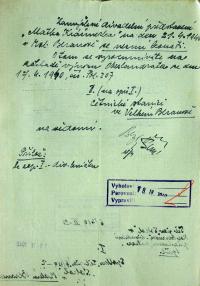 Jihlava, Okresní úřad Jihlava, žádost o povolení divadelního představení, 1940