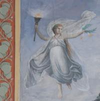 Vlastiboř, opona, detail, Múza