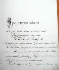 Praha-Ruzyně, Svornost, 01, úvod pamětní knihy, 1884