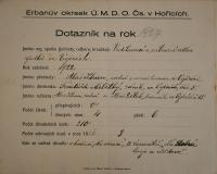 Vojice, Vzdělávací a zábavní odbor spolků, Dotazník, 1927