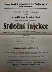 Svitavy, SČM, Srdeční injekce - plakát, 1946