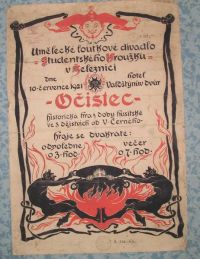 Železnice, Očistec, autor hry i plakátu  Vinc. Černý