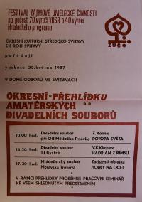 Svitavy, OP amatérských divadelních souborů - plakát, 1987