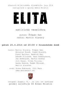 Miletín, Zastupitelé a spolky města, Elita - plakát 2014