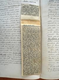 Chrast, Tyl, Památní kniha divadelního spolku, 1880