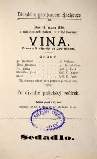 Rakovník, Krakovec, Vina - plakát, 1896