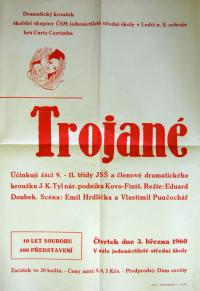 Ledeč nad Sázavou, ČSM jedenáctiletky a Tyl, Trojané - plakát, 1960