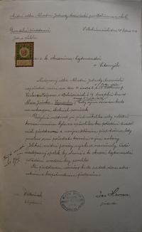 Bohuňovice, NJS, Vojnarka, 1912