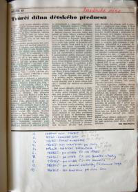 Mělník 87, NP dětské recitace a recitačních kolektivů. Eva Machková: Tvůrčí dílna dětského přednesu. Amatérská scéna 1987, č. 8, s. 13