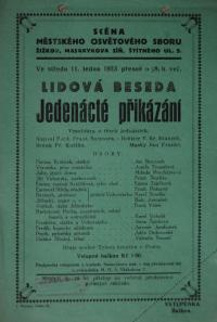Praha-Žižkov, Scéna Městského osvětového sboru, Jedenácté přikázání - plakát, 1933
